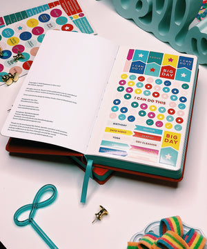 Undated - My Infinite Agenda - Teal with Magenta (180 Days) - 5" x 8.25", $29