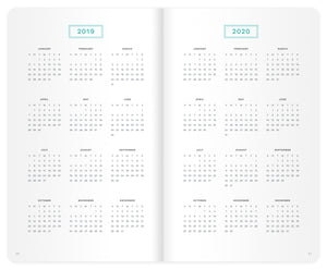Undated - My Infinite Agenda - Coral with Teal (180 Days) - 5" x 8.25", $29